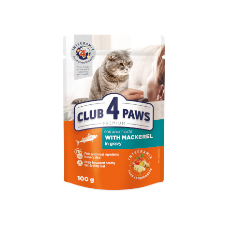 Club 4 Paws Premium With Mackerel In Gravy For Adult Cats