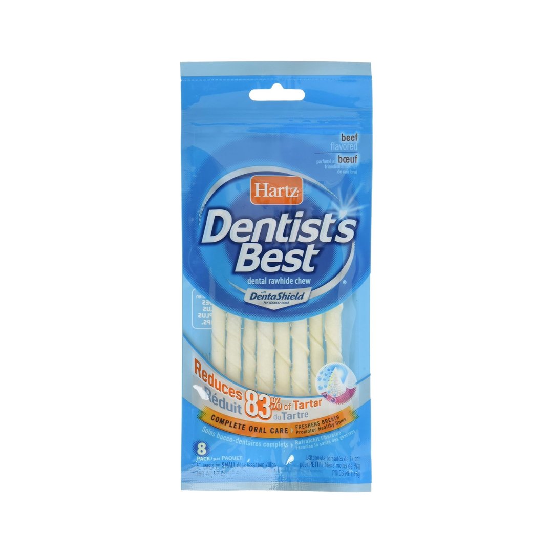 Hartz Dentists Best – Dental Rawhide Chew with DentaShield (Beef Flavored)