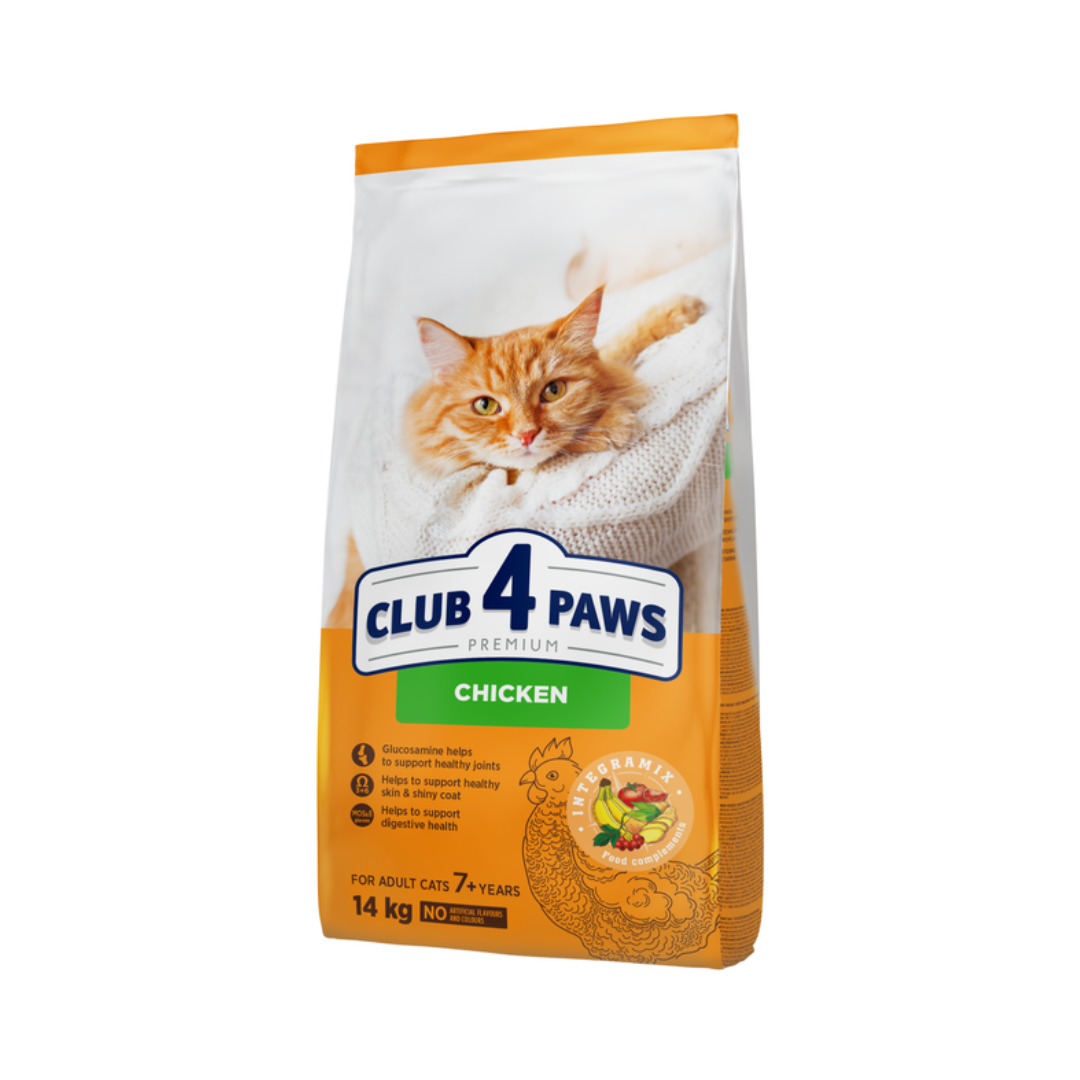 Club 4 Paws Premium Adult Cat Food with Chicken (7+ Years)