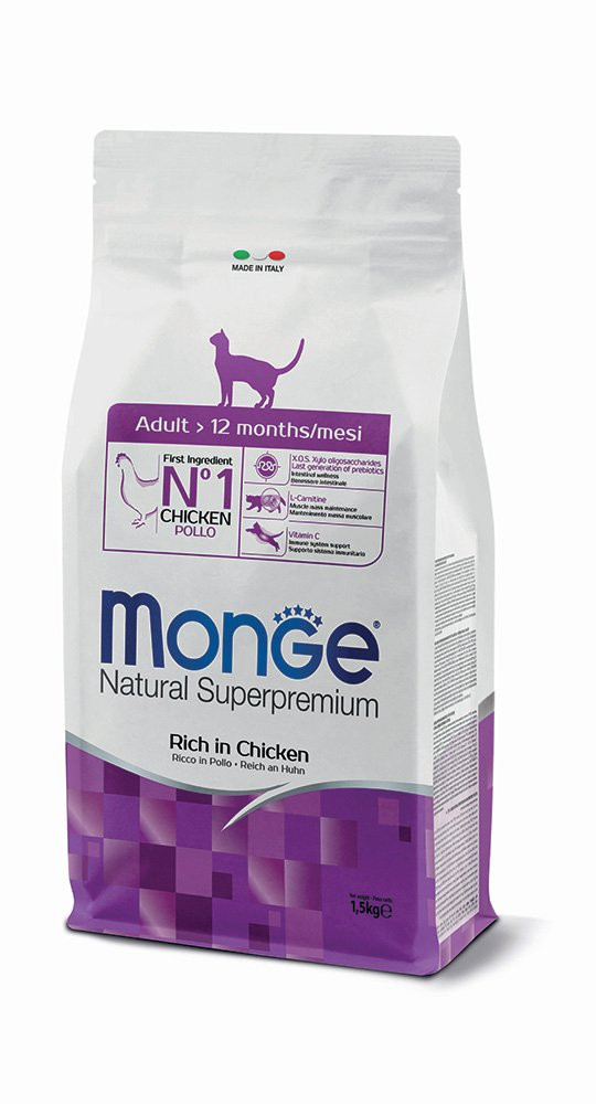 Monge Natural Superpremium Adult Cat Rich in Chicken – Complete Food for Adult Cats 1.5kg