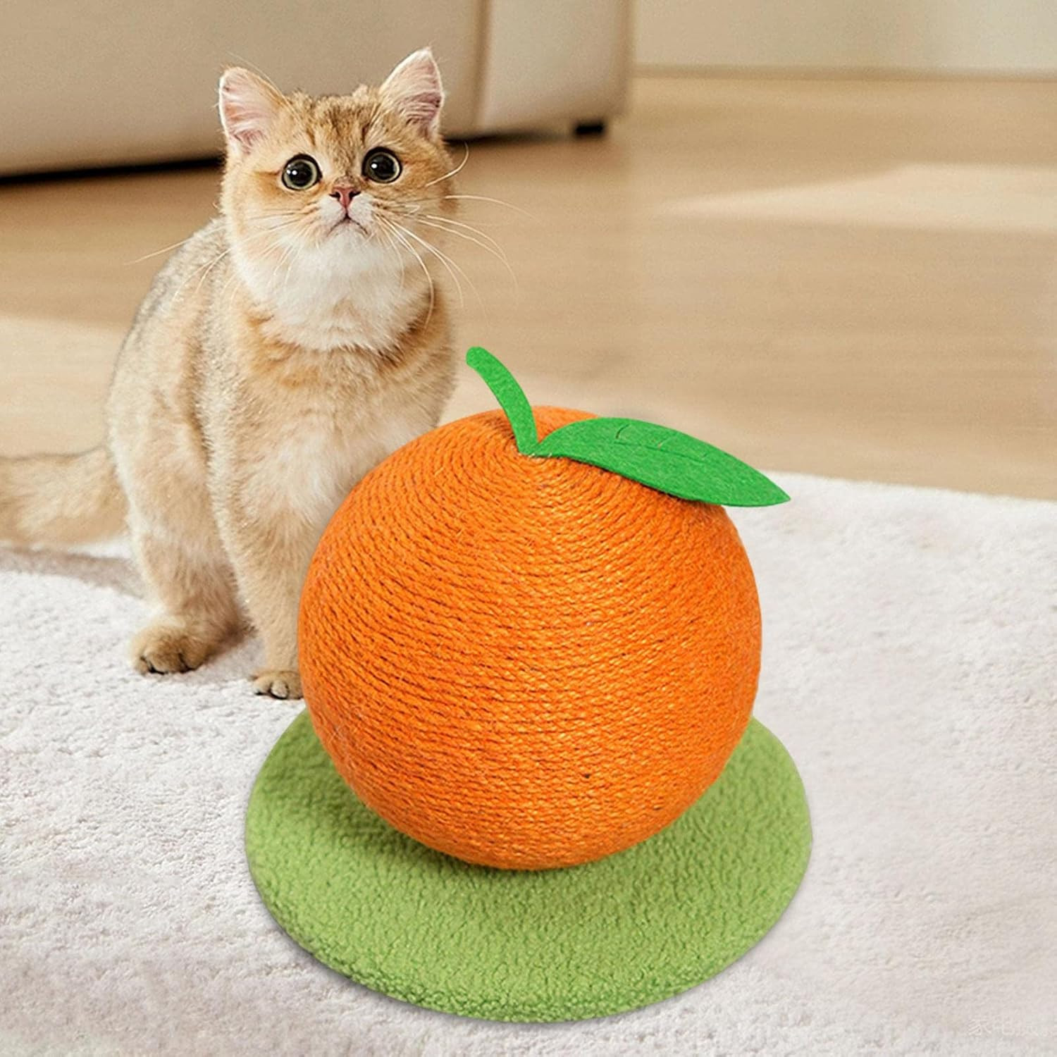 Orange-Shaped Cat Scratching Post