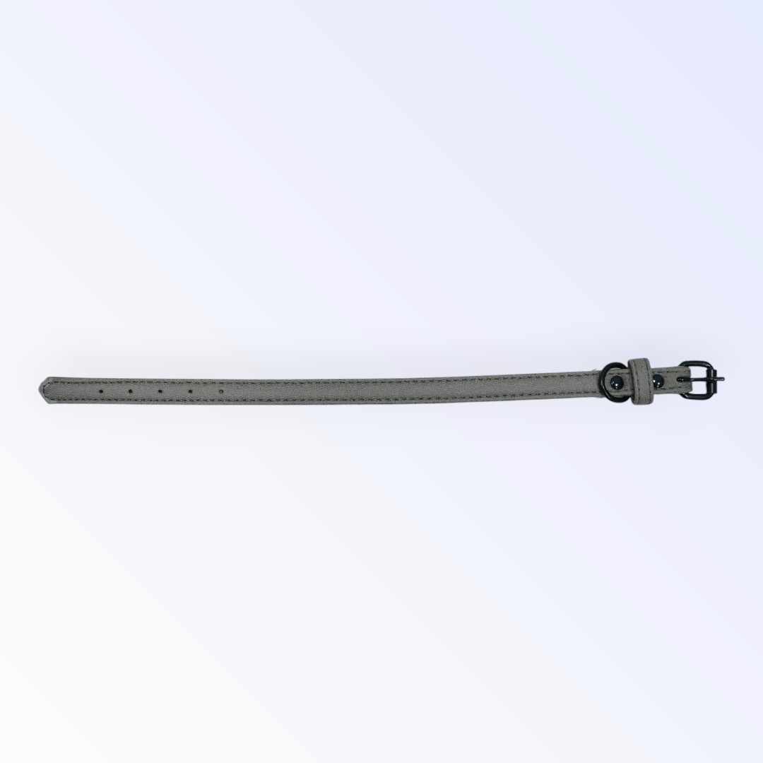 Light Gray Leather Dog Collar