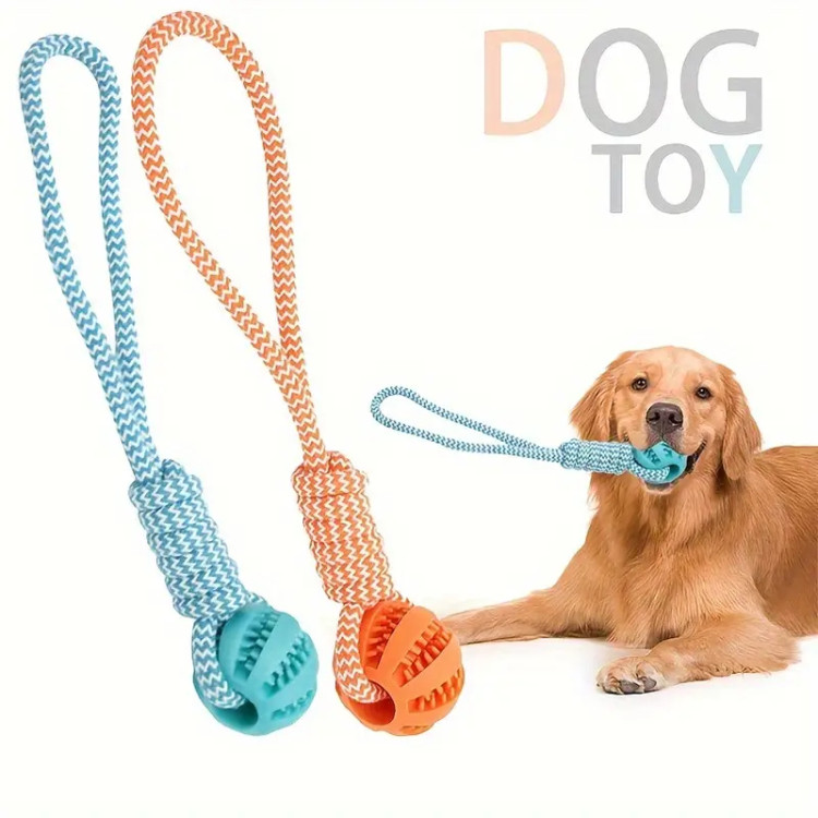 Interactive Dog Rope Toy with Treat Ball