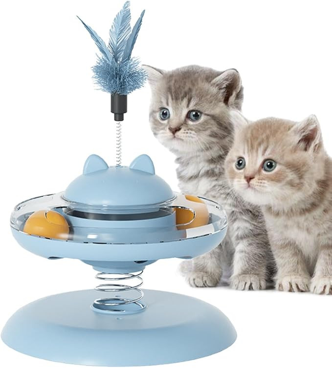 Interactive Spring Balance Cat Toy with Feeder & Teaser