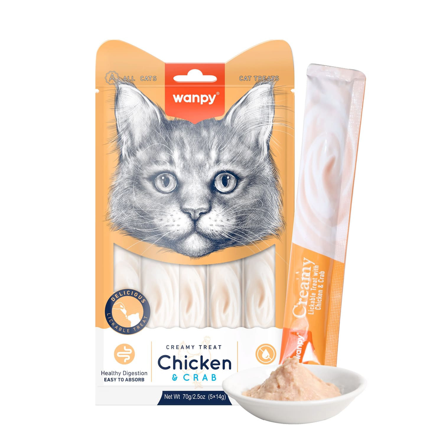 Wanpy Creamy Chicken & Crab Lickable Treats