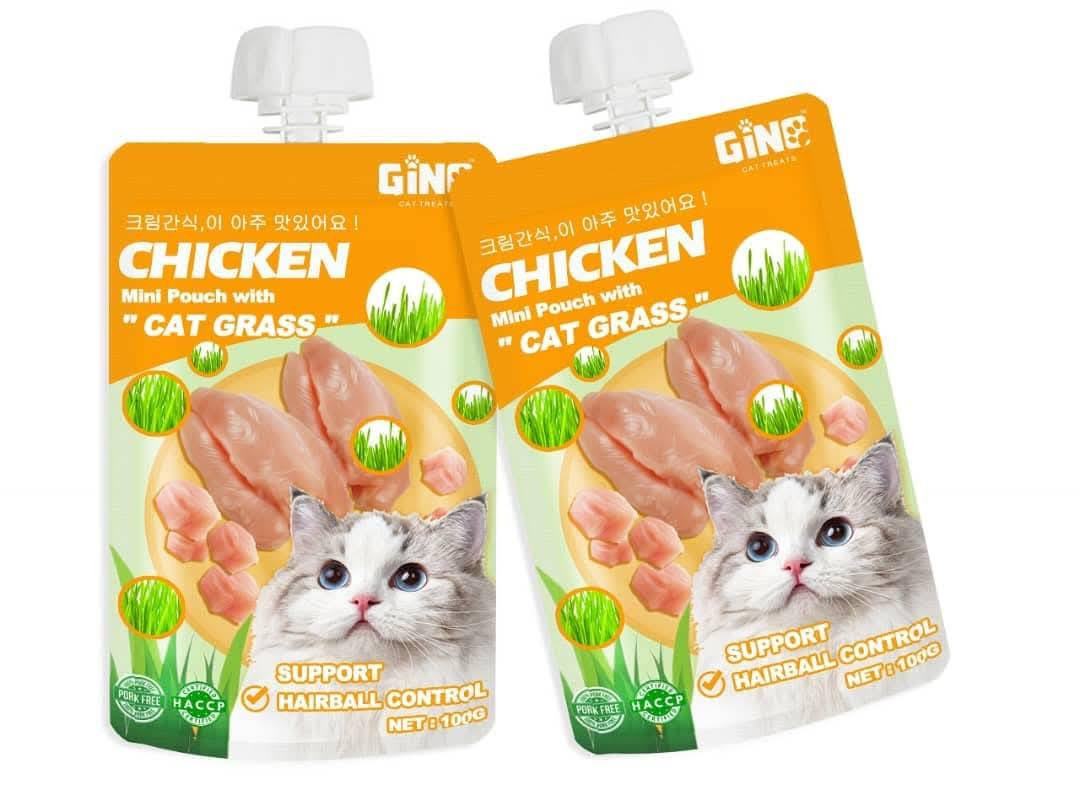Gino Chicken Mini Pouch with Cat Grass