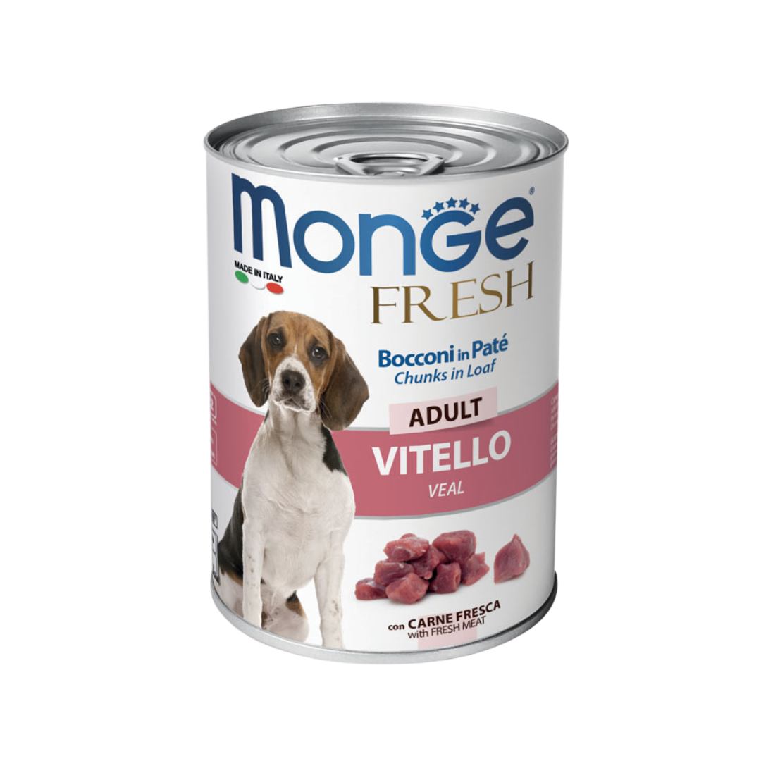 Monge Fresh Adult Dog Chunks in Loaf with Veal