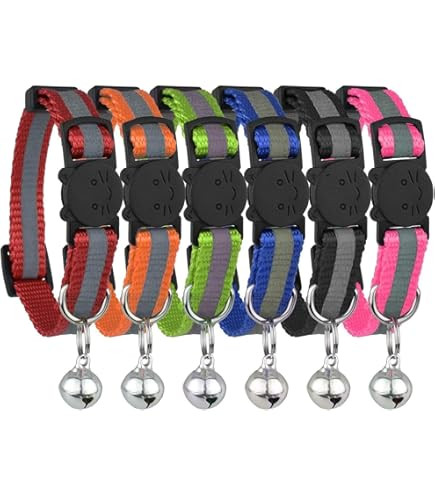 Reflective Cat Collars with Safety Buckle & Bell – Adjustable (Multiple Colors)