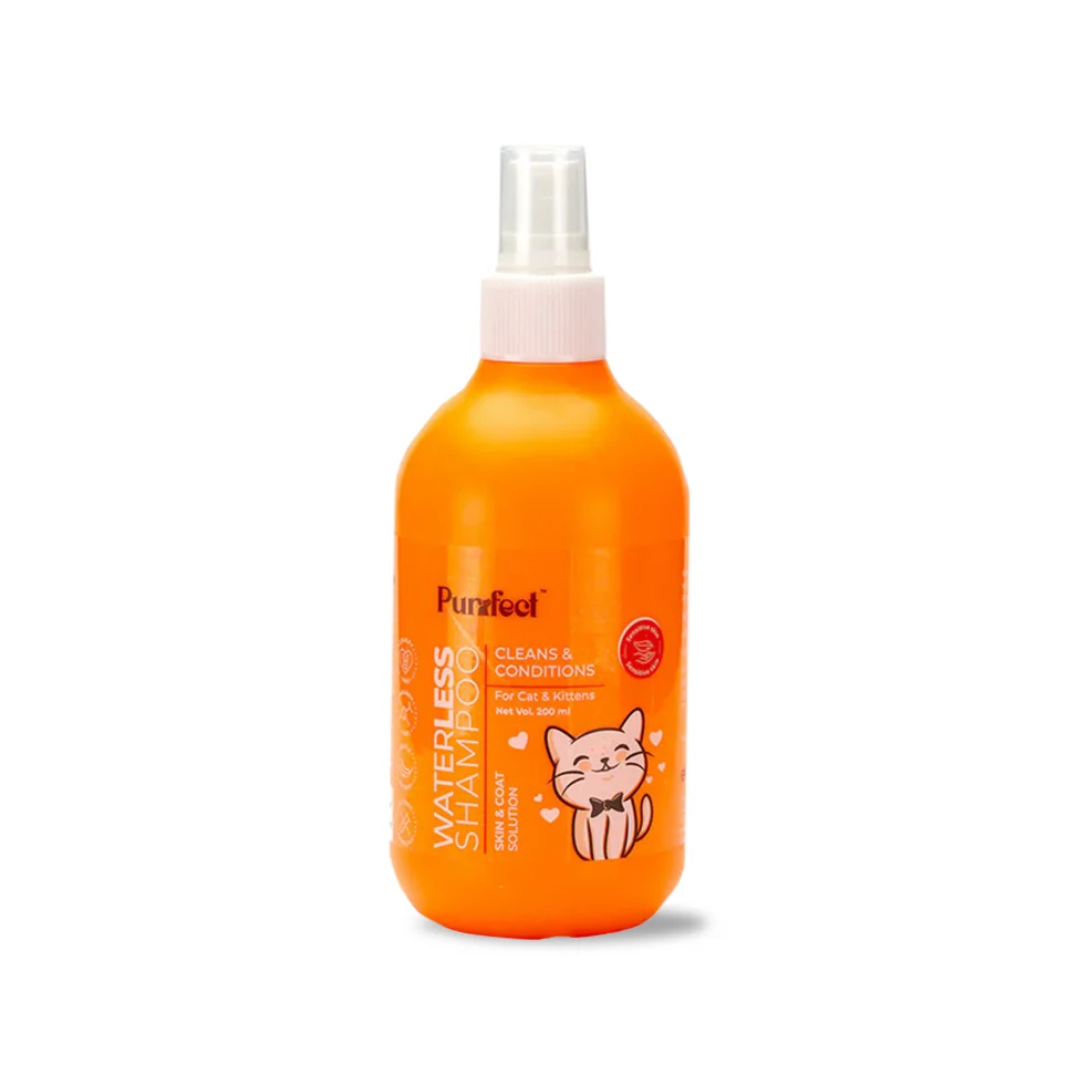 Purrfect Waterless Shampoo for Cats & Kittens | No-Rinse Coat Cleansing & Conditioning (200 ml)