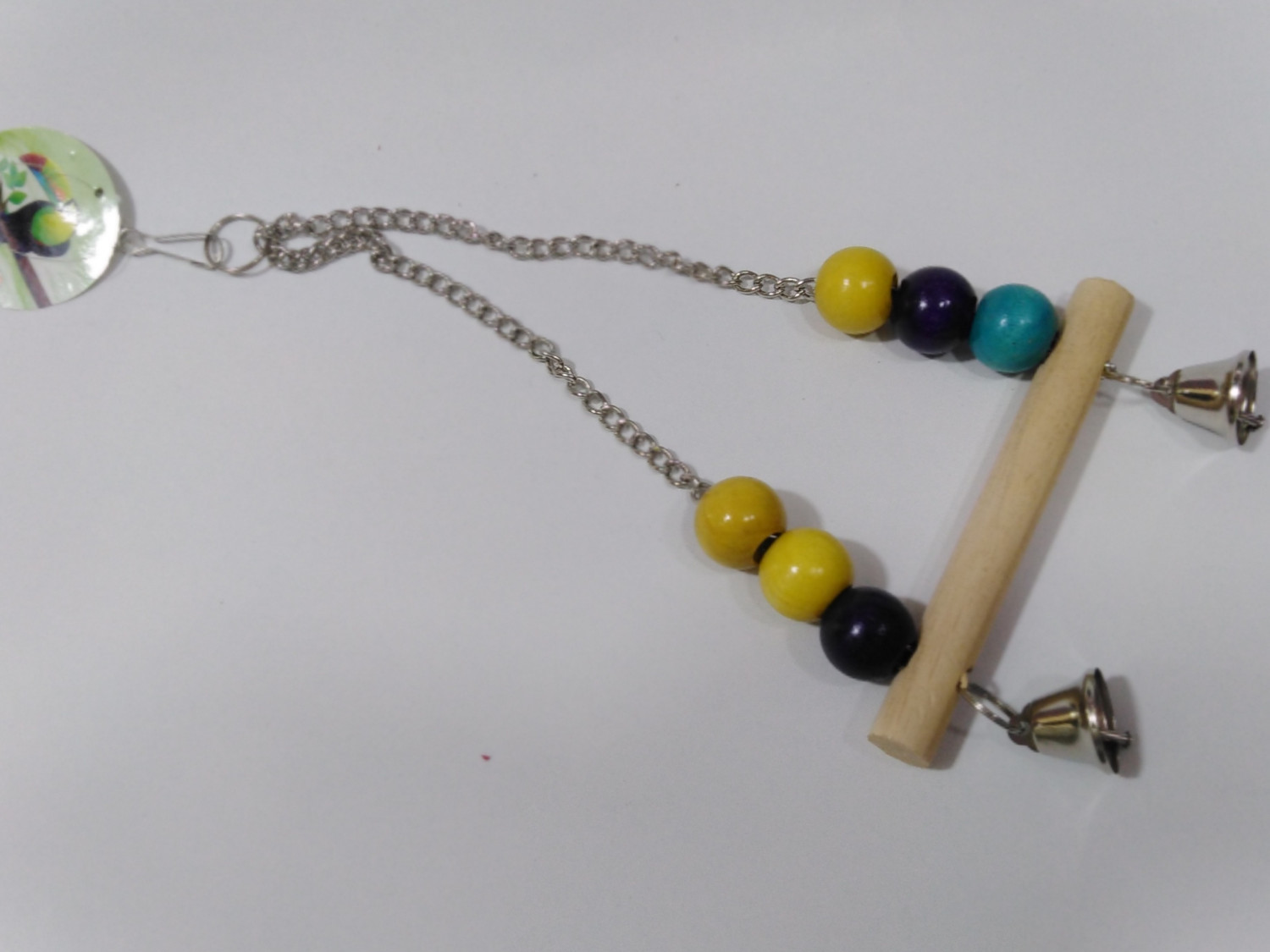 Hanging Bird Swing Perch with Beads and Bells