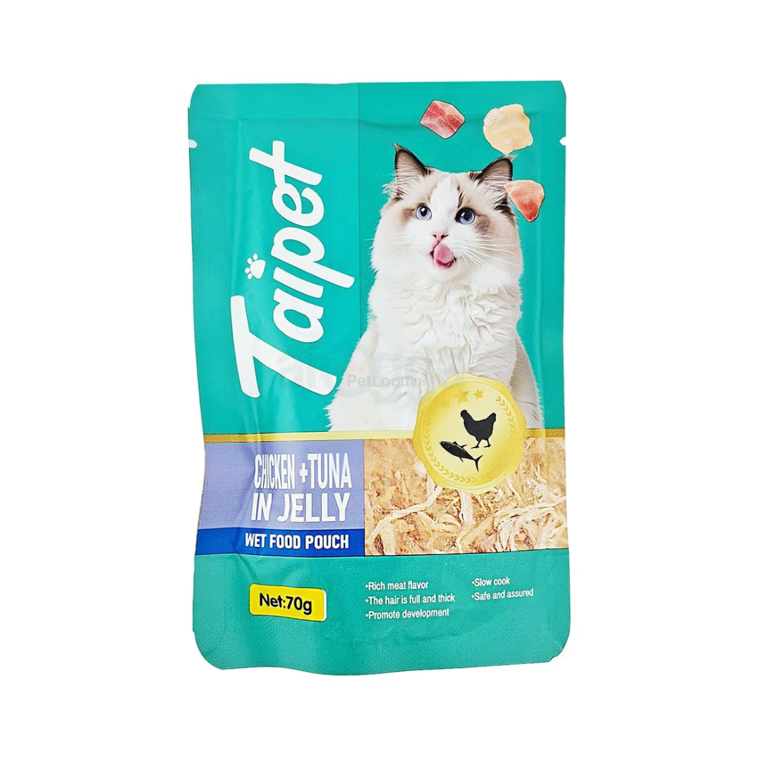 Taipet Chicken & Tuna in Jelly Wet Cat Food Pouch – 70gm