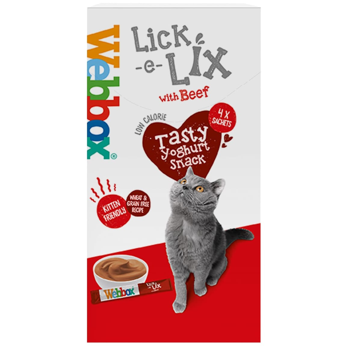Webbox Lick-e-Lix with Beef Tasty Yoghurt Snack (5 × 15 g)