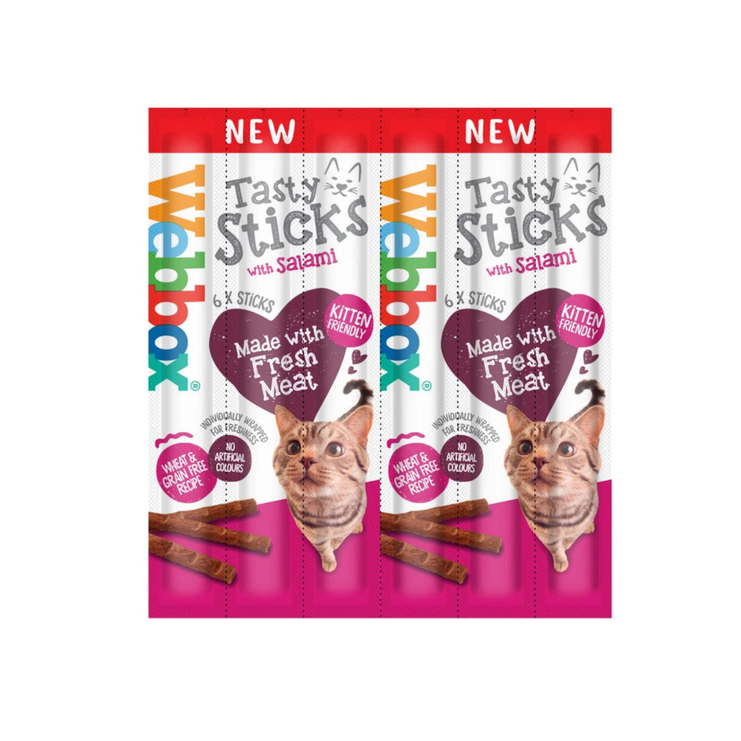 Webbox Tasty Sticks Salami Cat Treats – 6 Sticks (30 g)