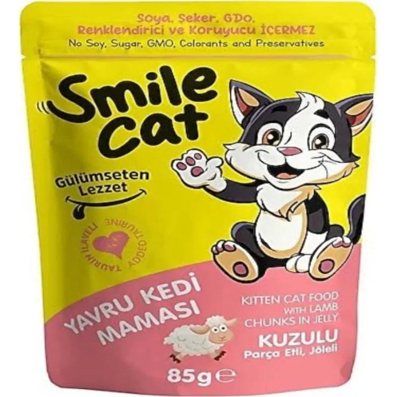 Smile Cat Kitten Food with Lamb Chunks in Jelly