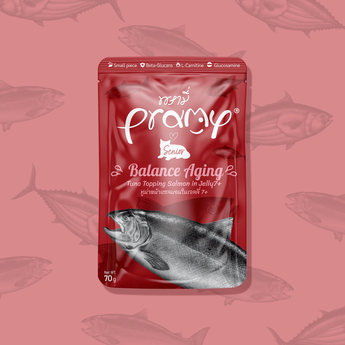 Pramy Balance Aging Tuna Topping Salmon in Jelly 7+ Recipe