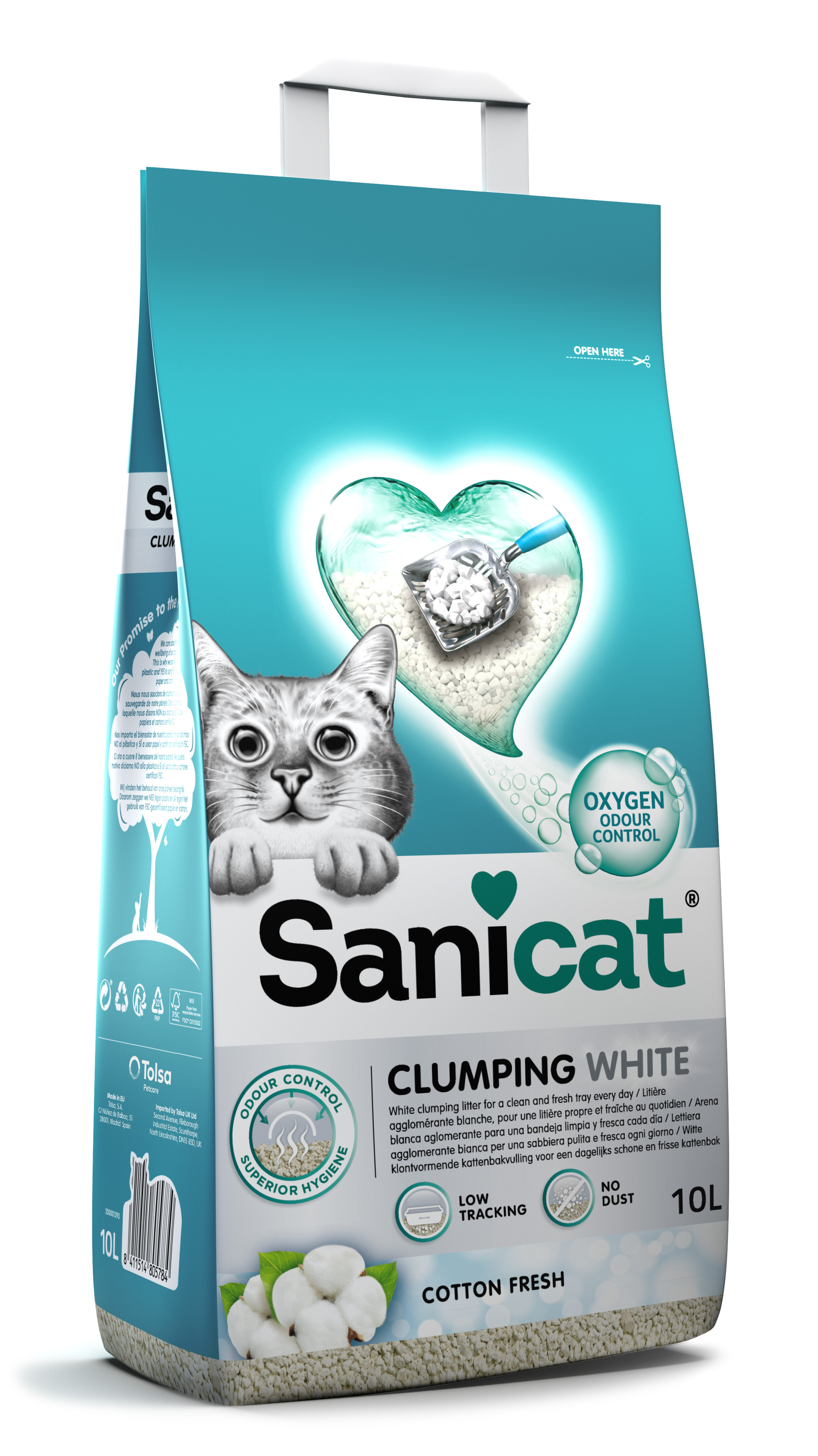 Sanicat Clumping White Cotton Fresh Cat Litter