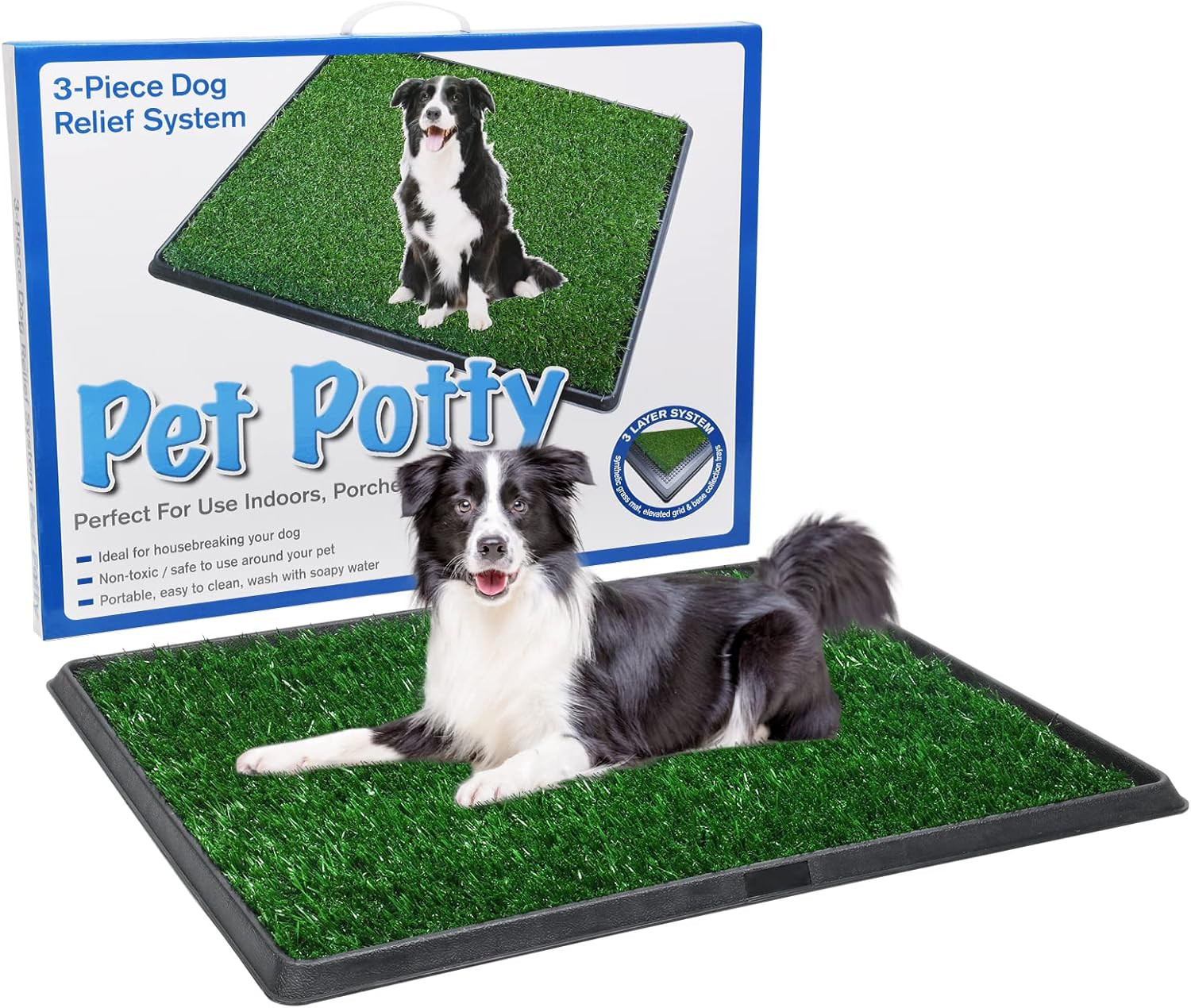 Pet Potty Grass Mat with Tray