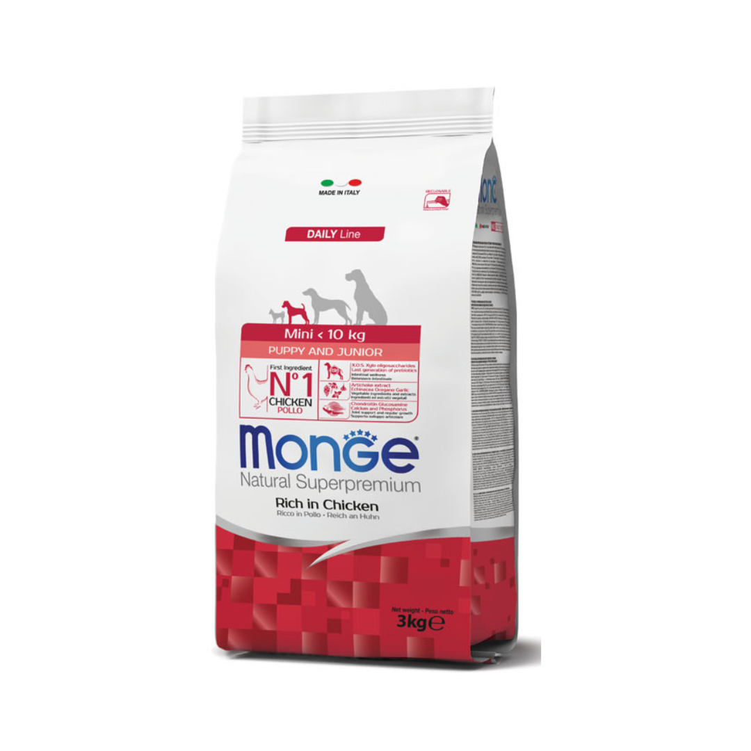 Monge Natural Superpremium Mini Puppy & Junior – Rich in Chicken – 3 kg