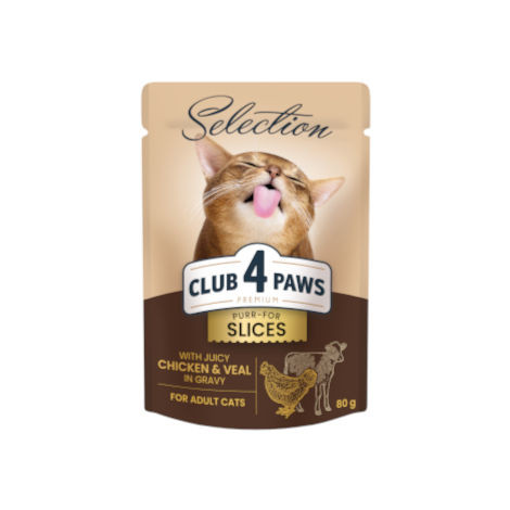 Club 4 Paws Premium Slices With Juicy Chicken & Veal In Gravy