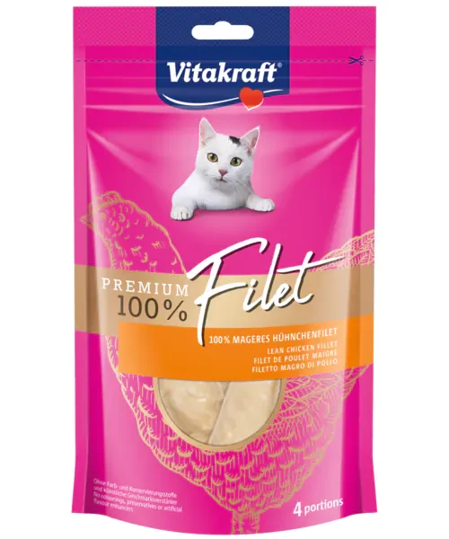 Vitakraft Premium 100% Filet – Lean Chicken Fillet for Cats (4 Portions)