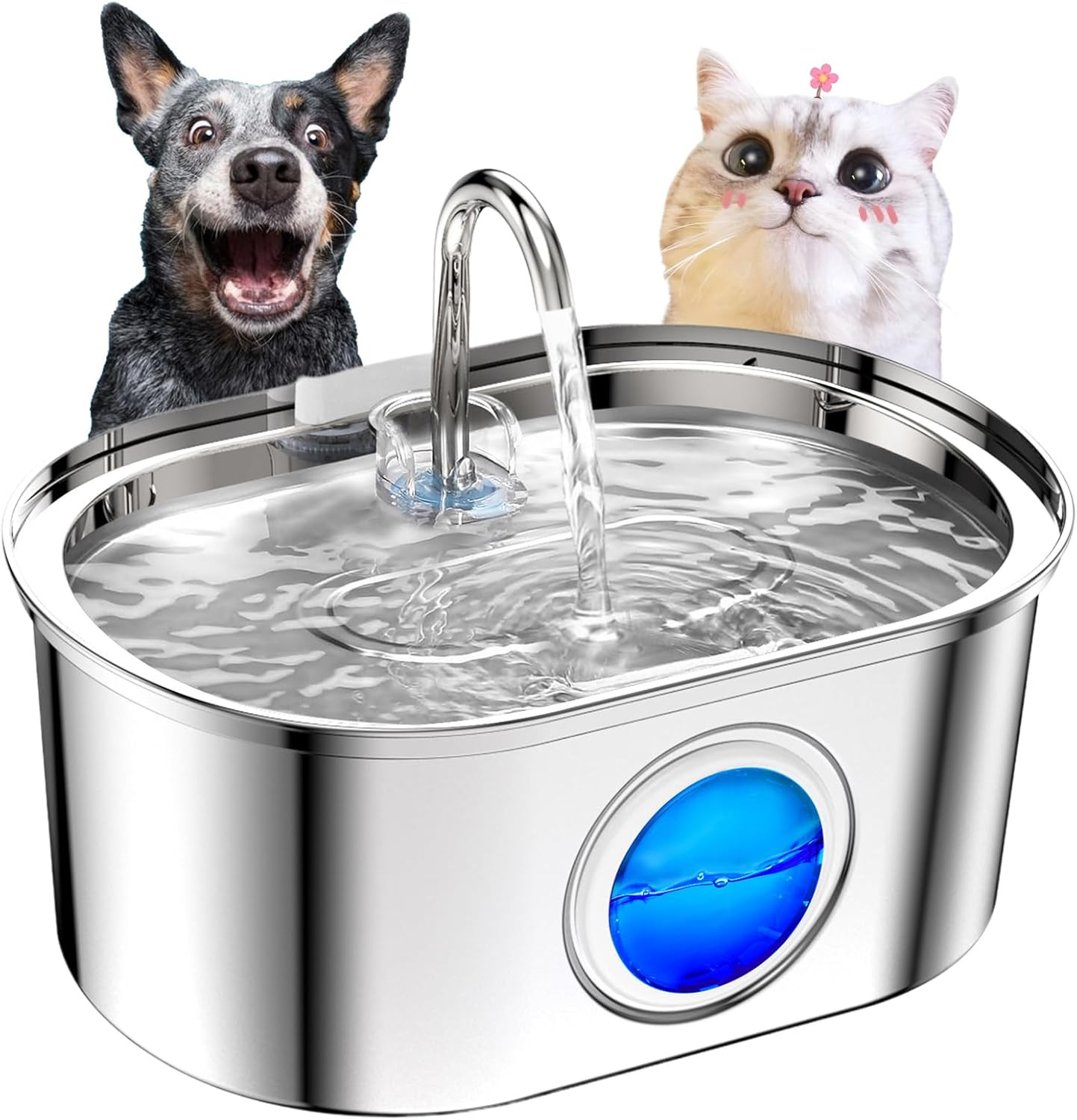 Stainless Steel Pet Water Fountain – 3.2L