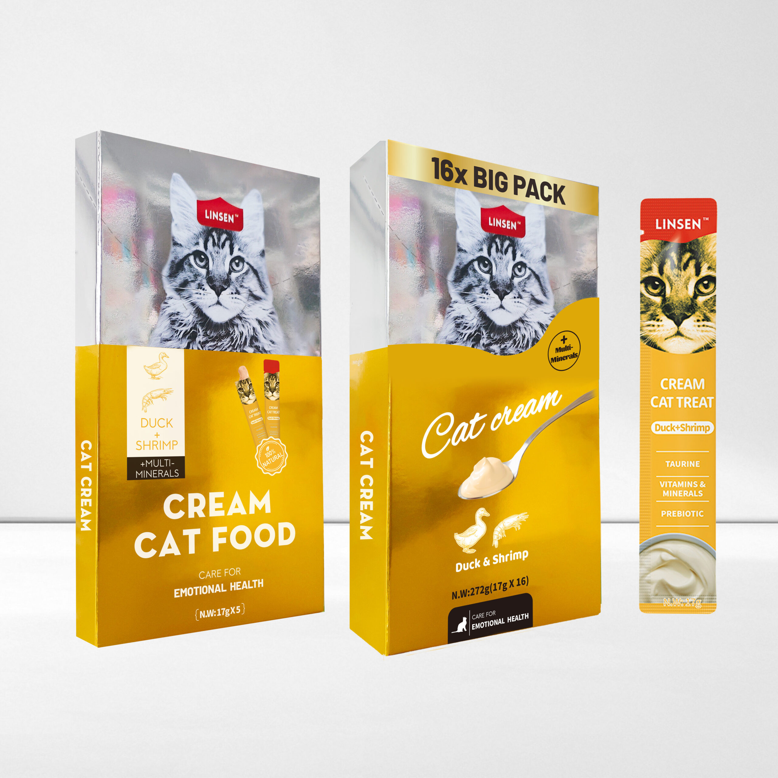 Linsen Cream Cat Treat Duck & Shrimp