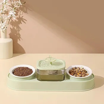 Automatic Pet Fountain Feeder with Dual Bowls – 1000ML Capacity
