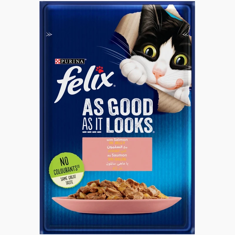 Purina Felix As Good As It Looks Wet Food with Salmon in Jelly for Adult Cats