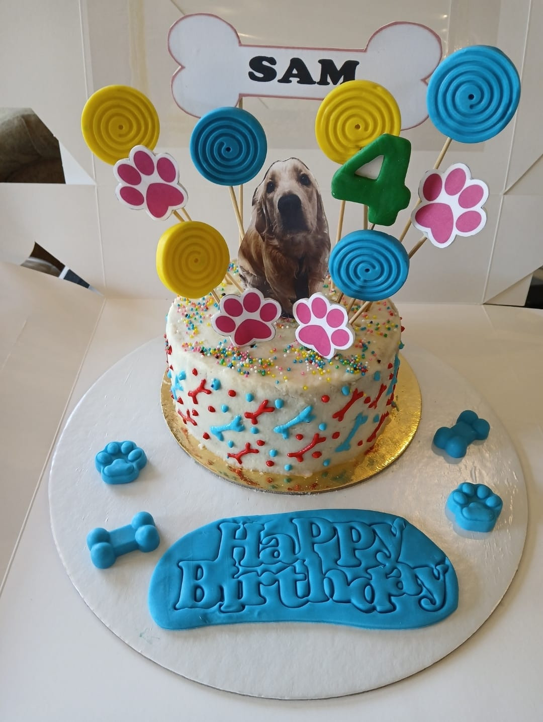Banana & Peanut Butter Dog Birthday Cake