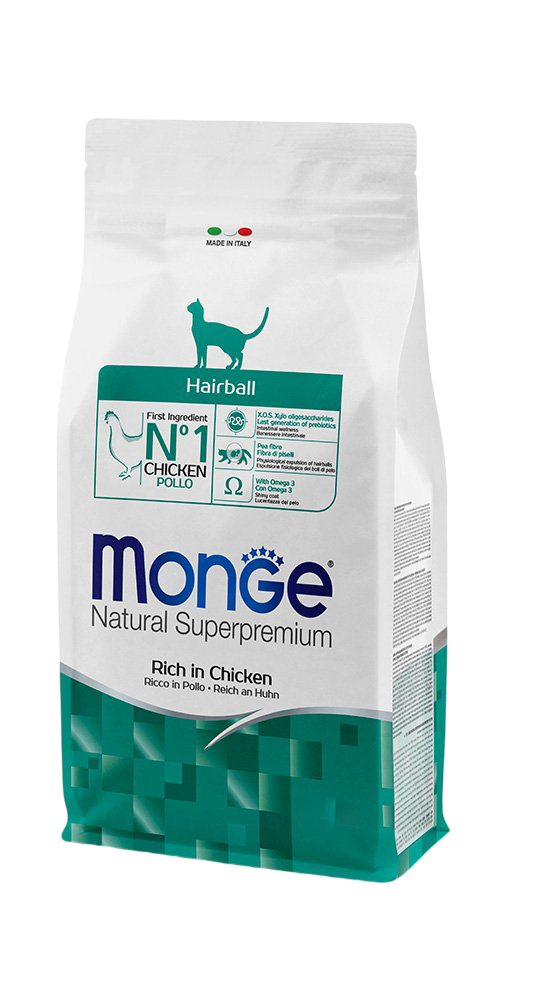 Monge Natural Superpremium Hairball – Rich in Chicken 400gm