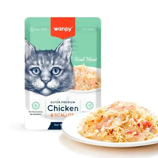 Wanpy Fillet in Jelly Chicken & Scallop for Cats