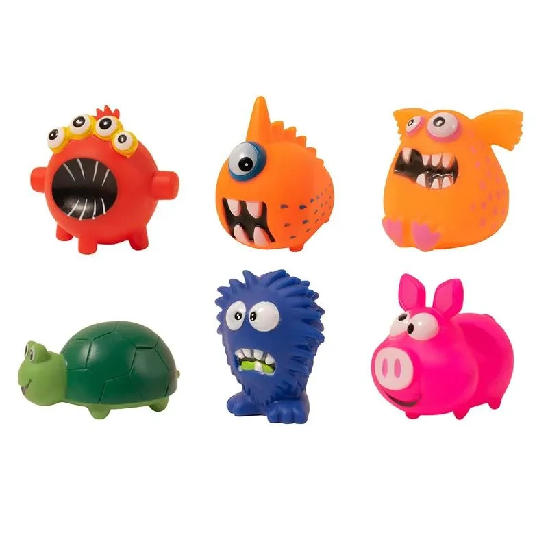 Monster-Shaped Squeaky Chew Toys for Dogs