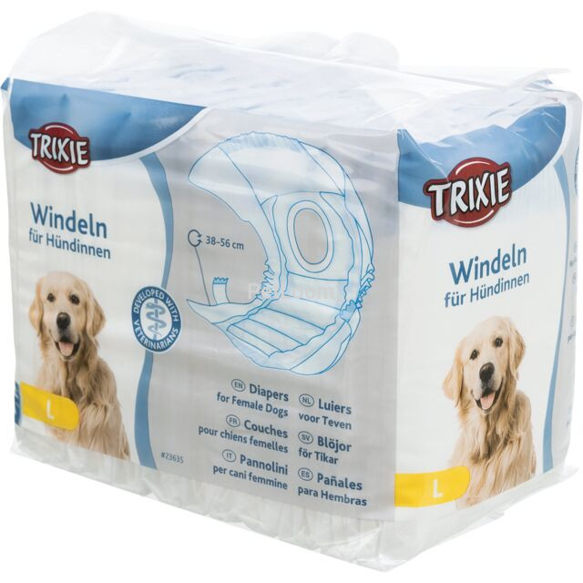 Trixie Diapers for Female Dogs – Size L (38–56 cm, 12 pcs)