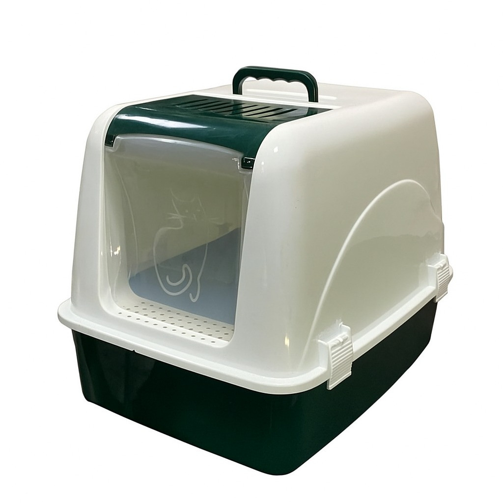 Enclosed Cat Litter Box - Dark Green