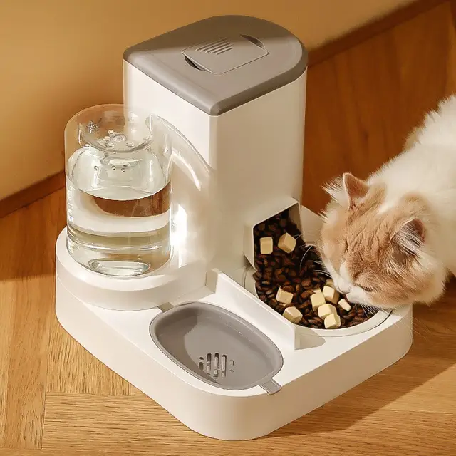 Dual Reservoir Pet Feeder & Water Dispenser – 2.3L Food & 1.3L Water
