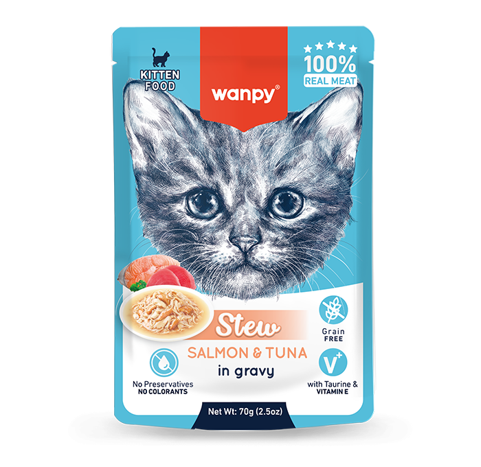 Wanpy Stew Salmon & Tuna for Kittens