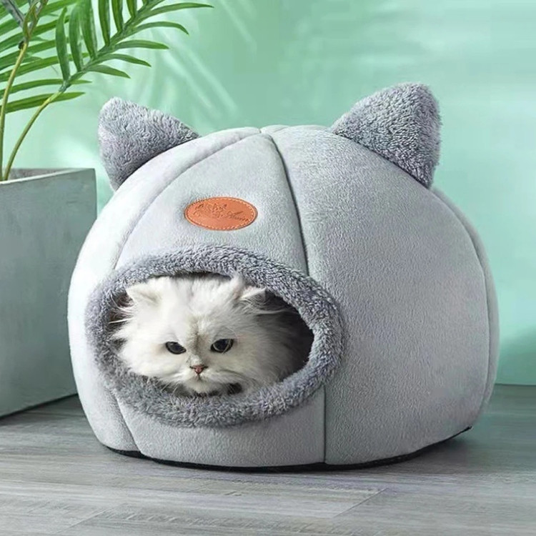 Cozy Cat Ear-Shaped Enclosed Pet Bed