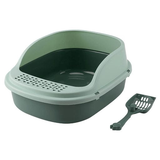 Cat Litter Tray Large 56x45x24 Cm Dark Green & Light Sage Green