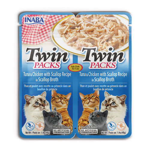 Inaba Twin Packs Tuna & Chicken Recipe in Scallop Broth