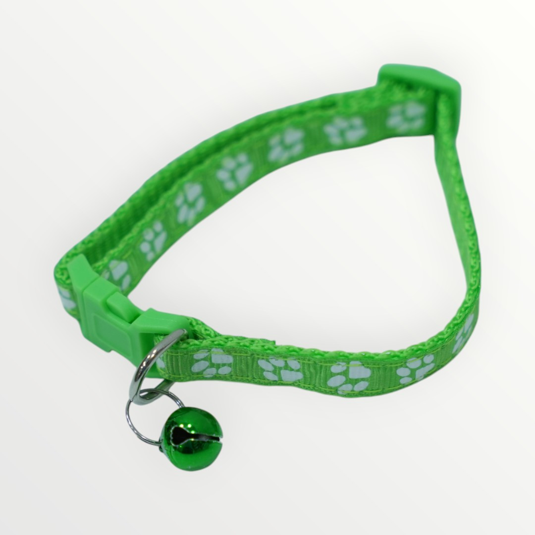 Green Cat Collar with Bell