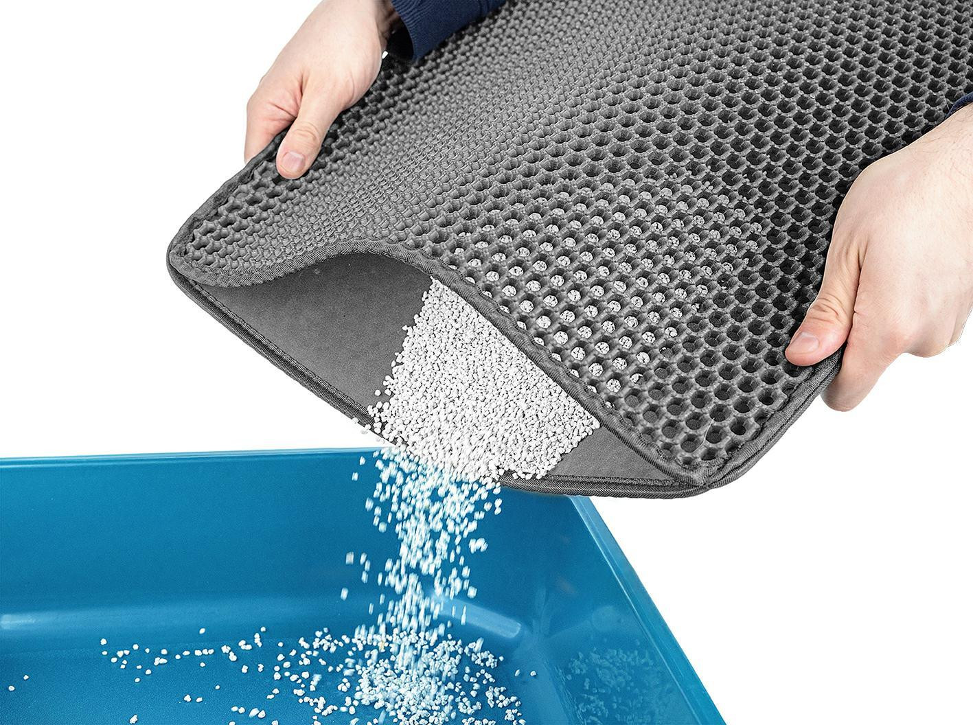 Dual-Layer Cat Litter Mat – Gray