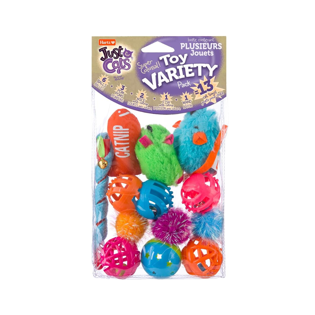 Hartz Just For Cats Super Colossal Toy Variety Pack (13 Pieces)