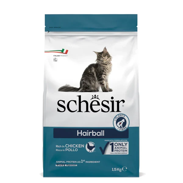 Schesir Hairball Cat Dry Food – Rich in Chicken