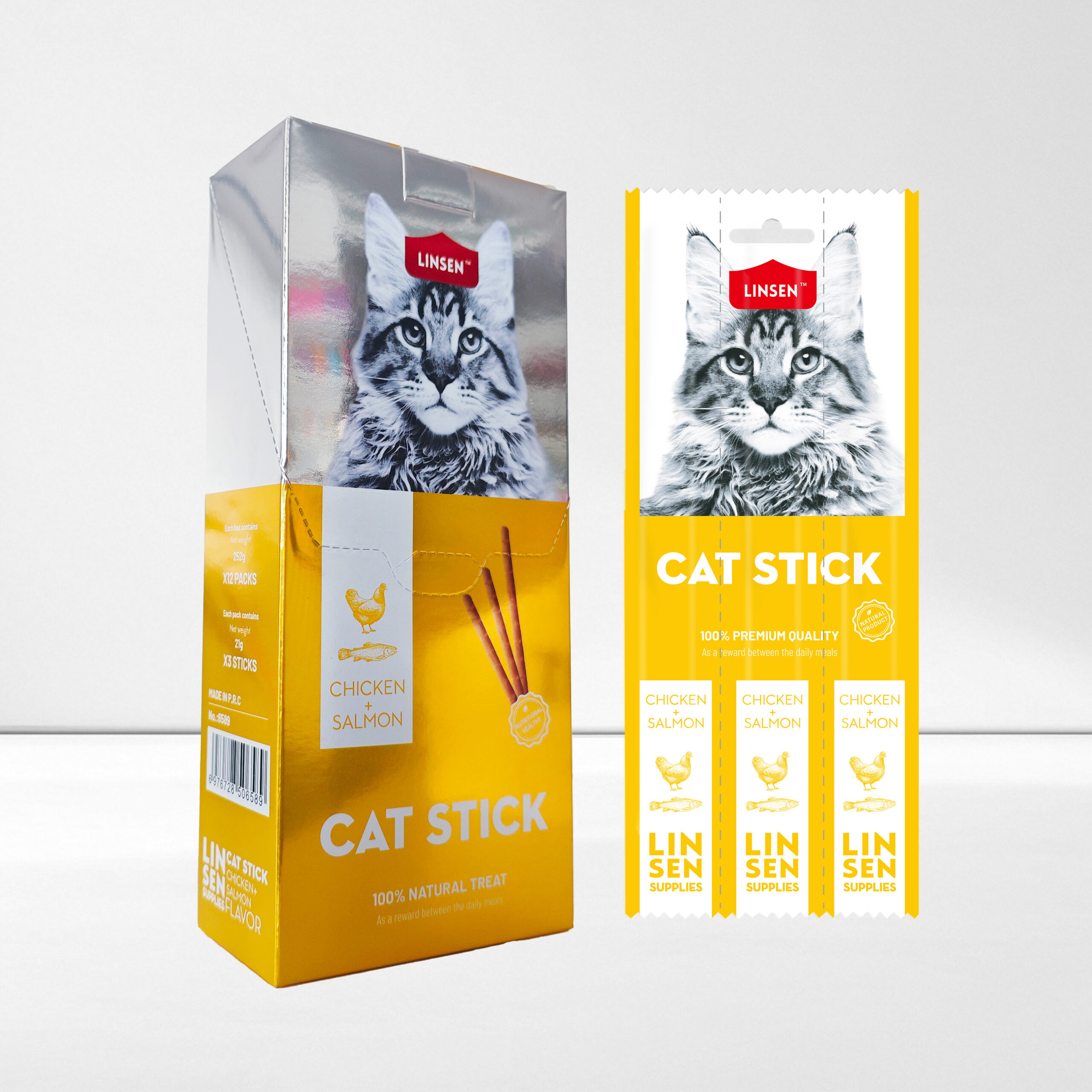 Linsen Cat Stick Chicken & Salmon