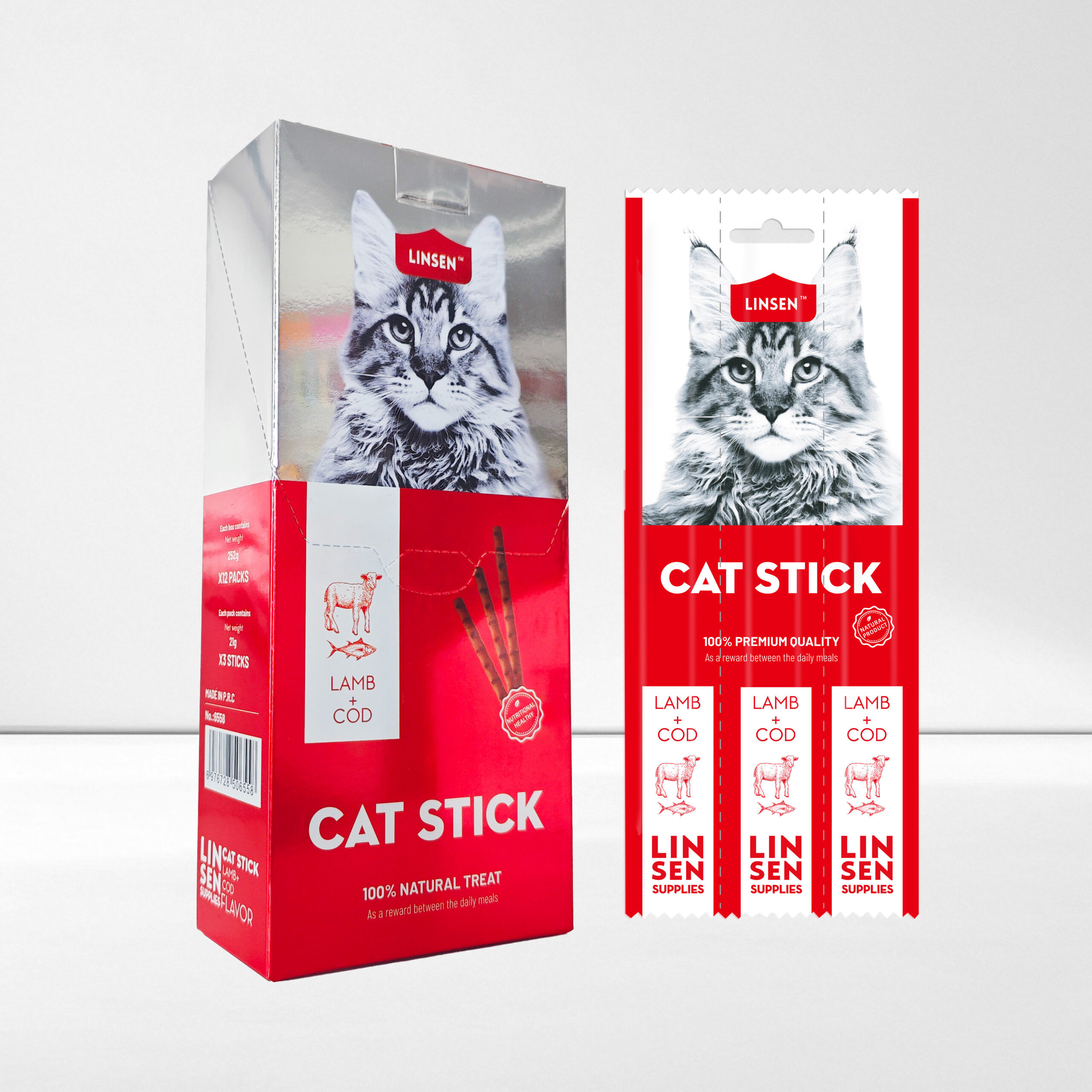 Linsen Cat Stick Lamb & Cod