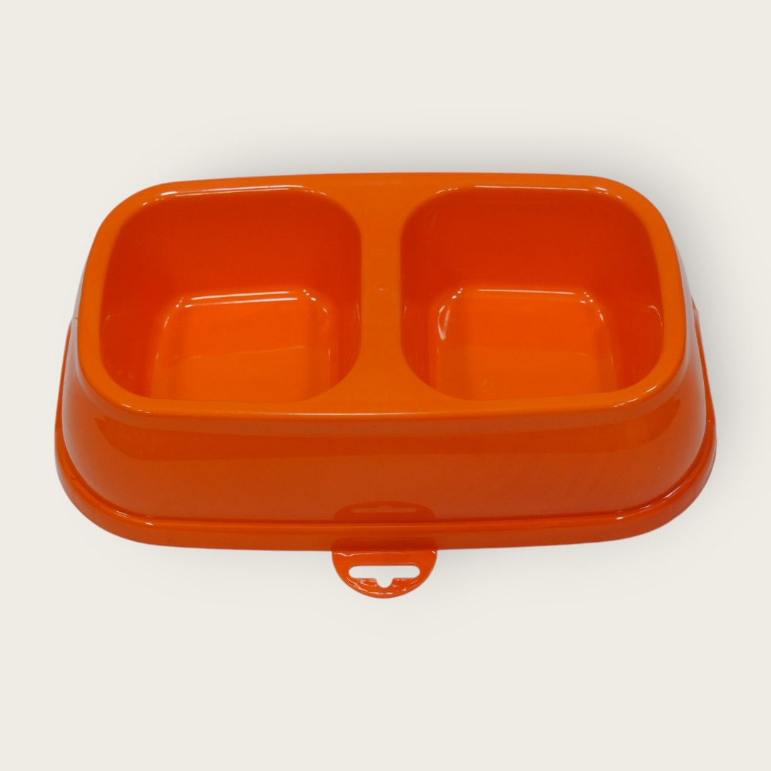 Double Pet Food Bowl (Orange)