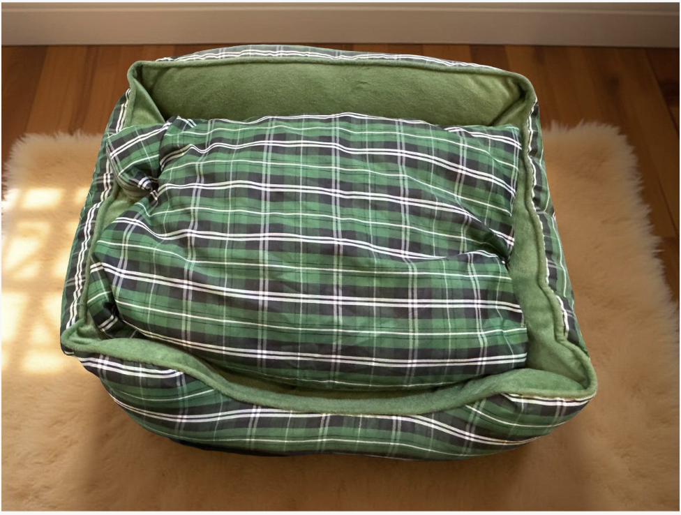Plaid Comfort Pet Bed – Soft, Supportive & Stylish