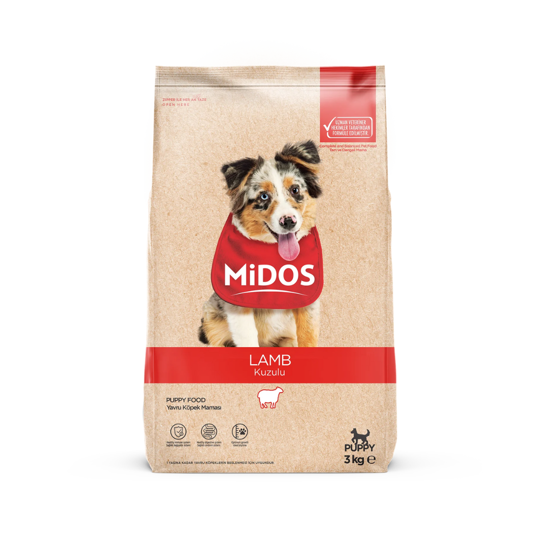 Midos Lamb Flavored Puppy Food – Complete Nutrition for Puppies (3 kg)