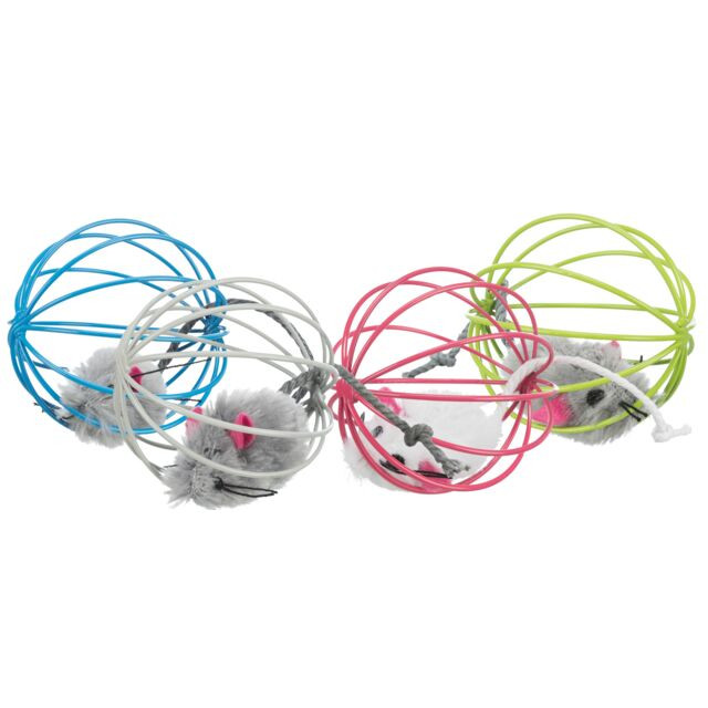 Trixie Mouse in a Wire Ball – Assorted Colors
