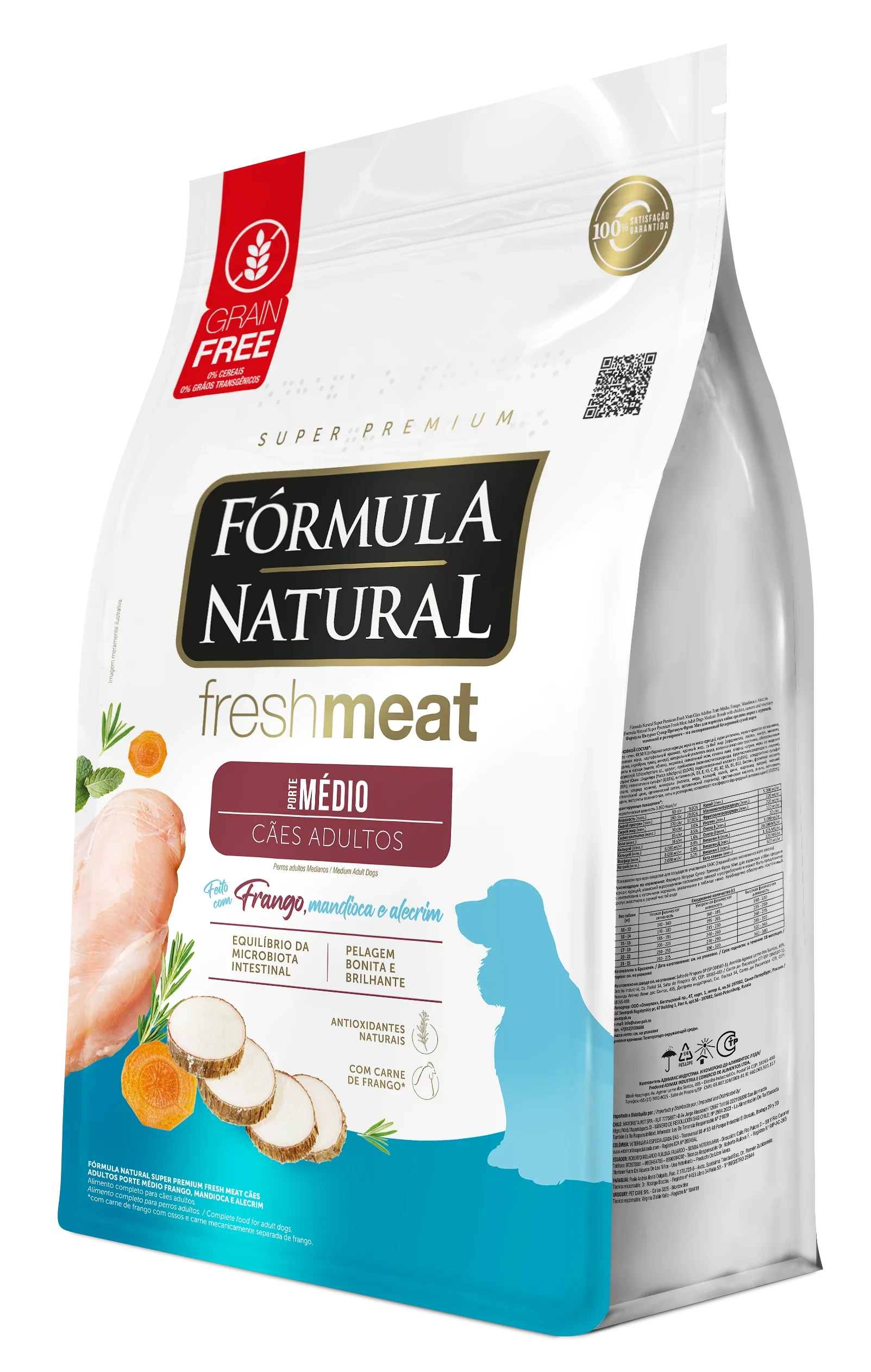 Fórmula Natural Super Premium Fresh Meat – For Adult Dogs (Medium Breeds) – Chicken, Cassava & Rosemary
